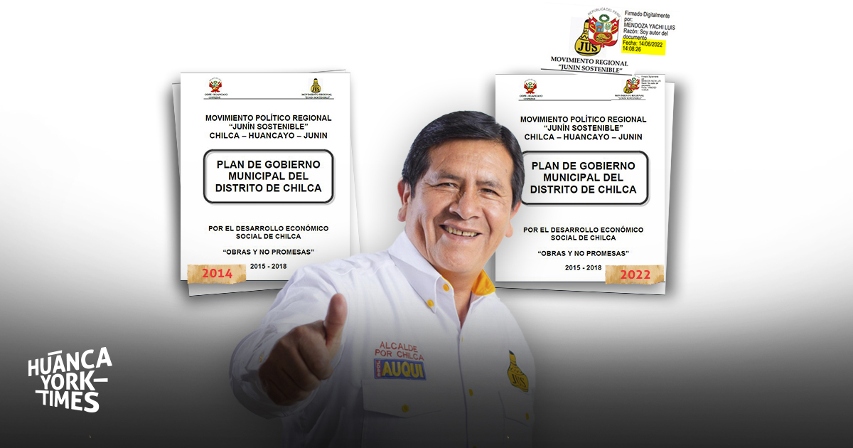 José Auqui no actualizó su plan de gobierno