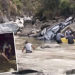 Vehículo cayó a un abismo de más de 100 metros y sus ocupantes lograron sobrevivir.