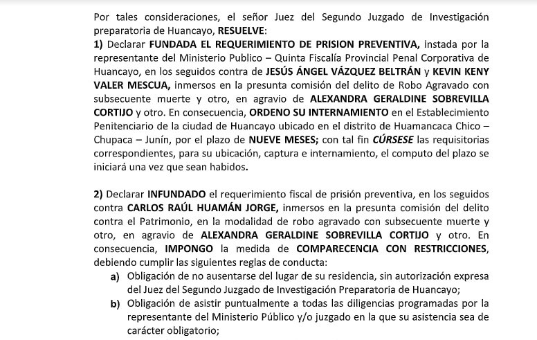 Juez dictó medida restrictiva para los investigados.