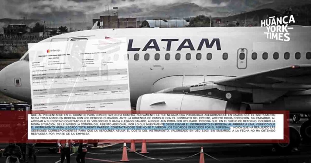 latam peru denuncia indecopi 2025 musica violonchello