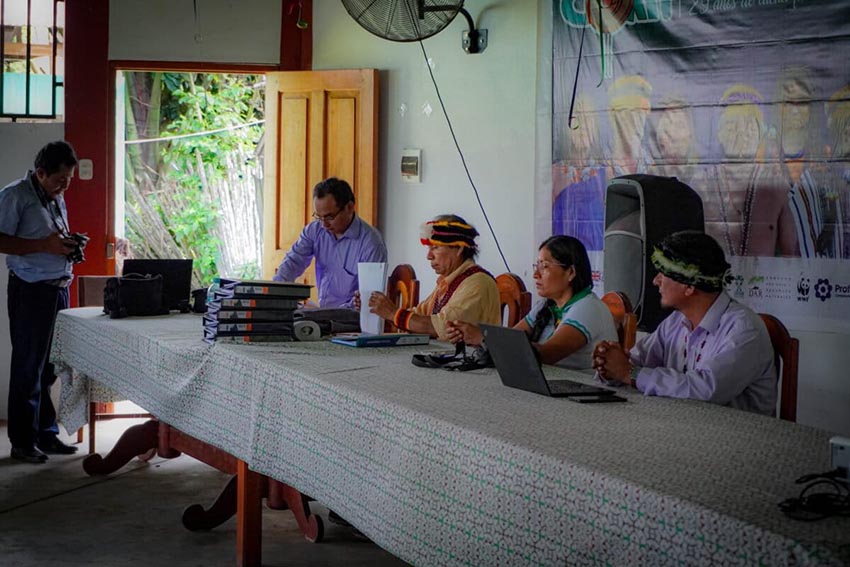 Reunión de la Coordinadora Regional de los Pueblos Indígenas de San Lorenzo (Corpi SL). Foto: cortesía Cuencas Sagradas