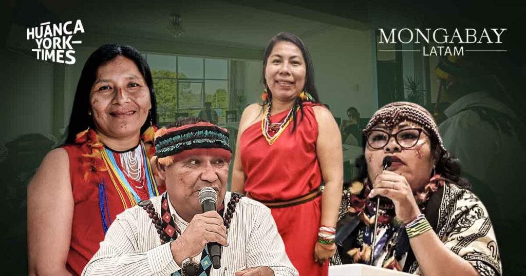 Elaine Shajian (awajún), Wrays Pérez (wampís), Matut Impi (awajún) y Olivia Bisa (chapra), impulsores de los procesos de autonomía territorial.
