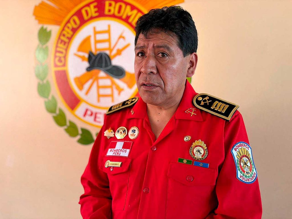 Jefe de la Compañía de Bomberos de Huancayo, Kit Saforas Zúñiga.